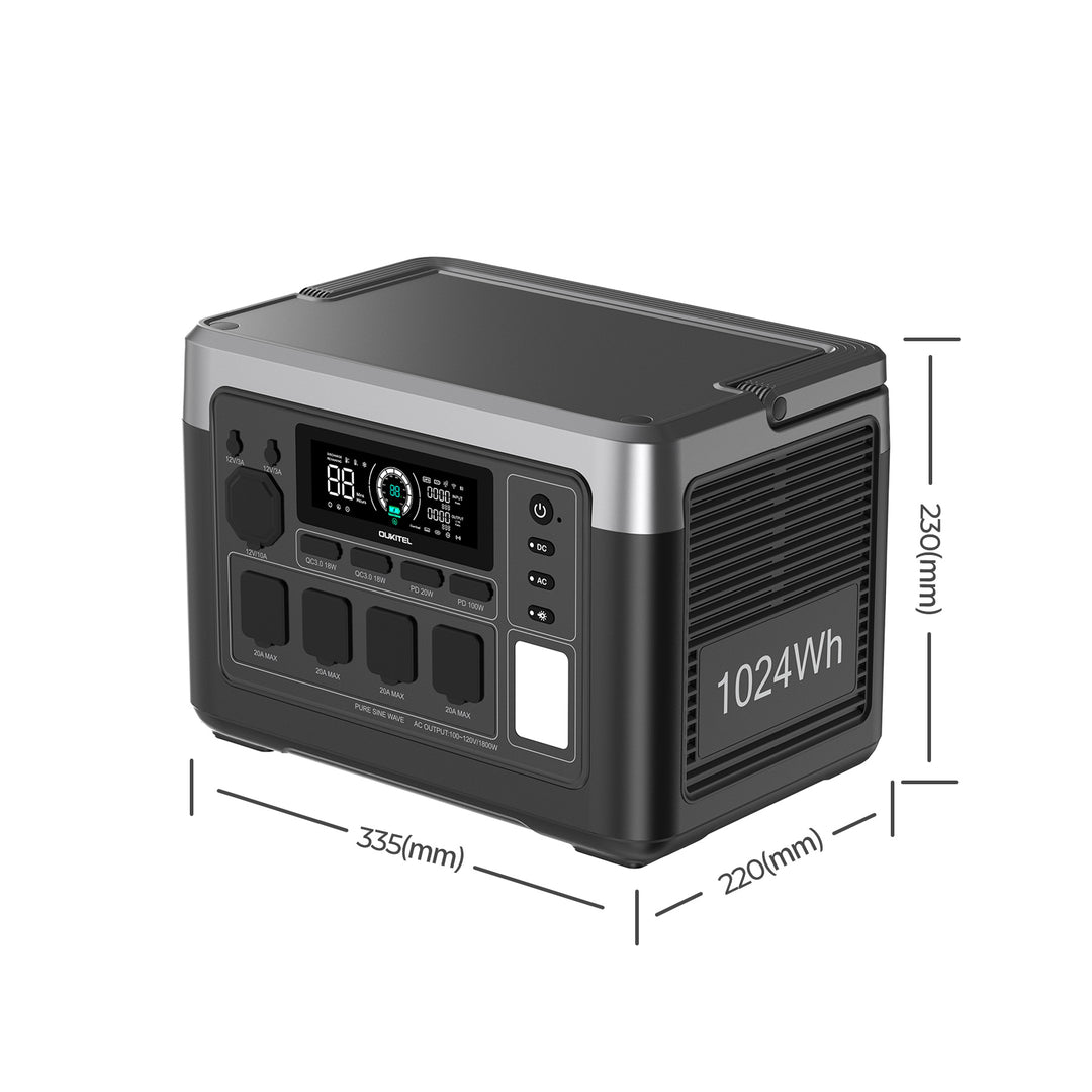 OUKITEL P1000E PLUS | 1800W 1024Wh Portable Power Station – EU OUKITEL