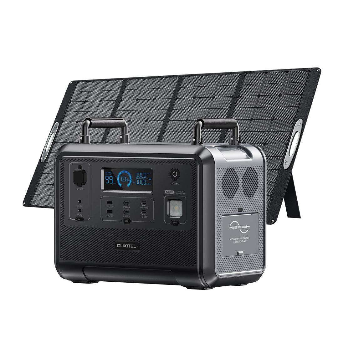 OUKITEL P1201 Powerstation + 400W Solar Panel