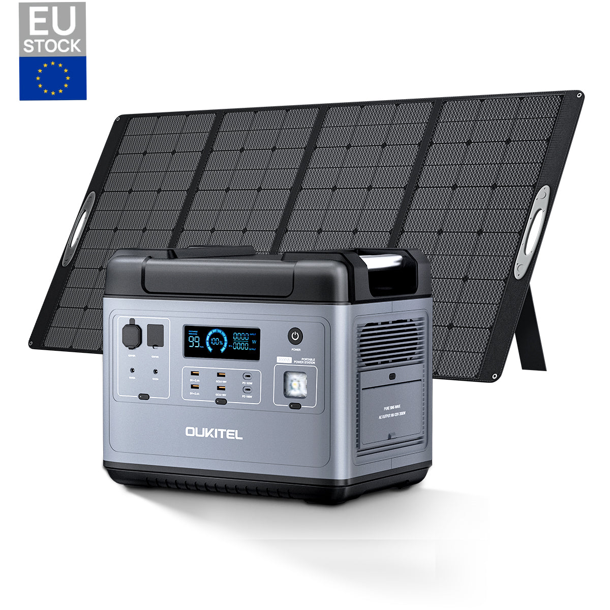 OUKITEL P2001E + 200W Portable Solar Panel